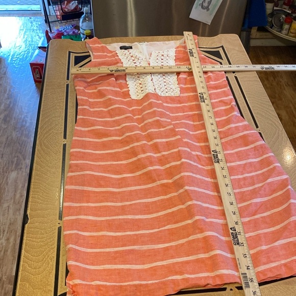 Talbots Striped Coral Sleeveless Dress size 4 - Picture 6 of 8